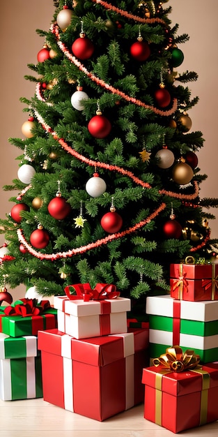 Kerstboom met geschenkkist