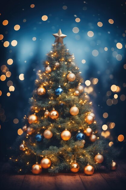 Kerstboom met gouden bollen decoratie