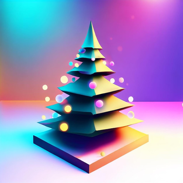 kerstboom met kleurrijke achtergrond