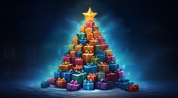 kerstboom met wat geschenken versieren Generatieve AI