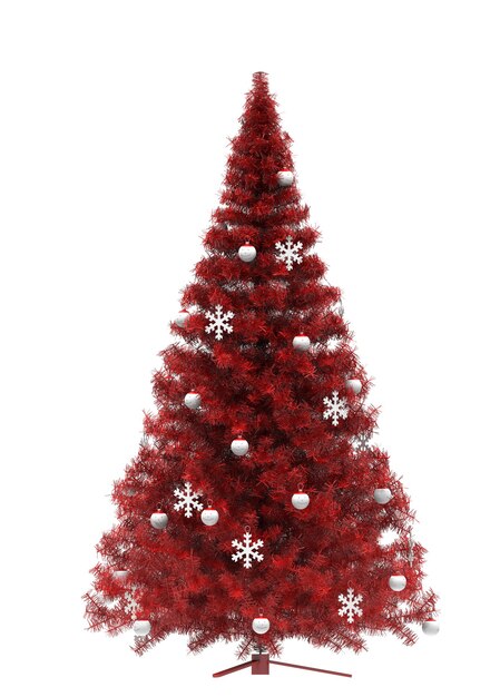 Kerstboom op een witte achtergrond Geïsoleerde 3D illustratie cg render