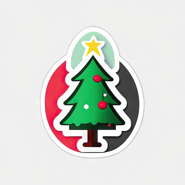 Foto kerstboom sticker