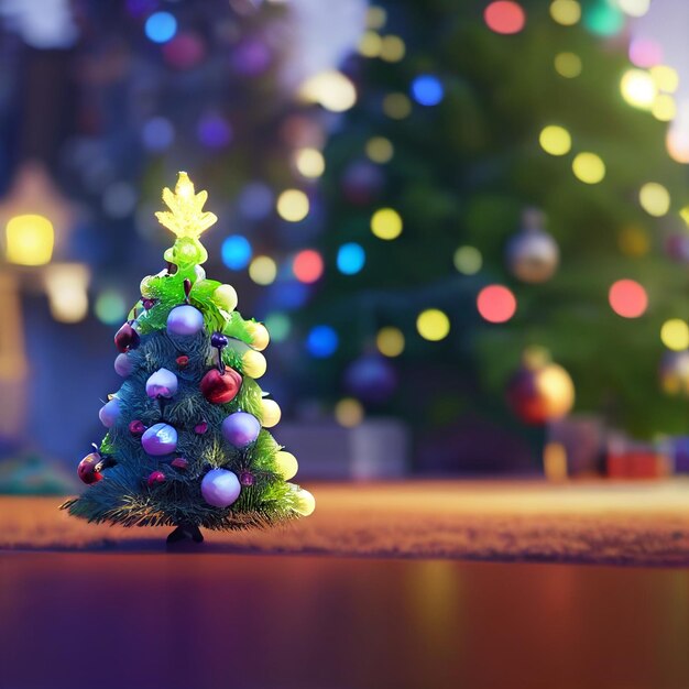 Kerstboom versierd met ornamenten 3d render illustratie