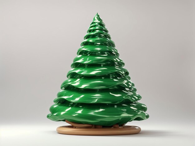 Kerstboom versierde glazen ballen en snoepjes vector illustratie in cartoon 3d stijl