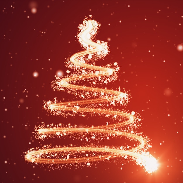 Kerstboomachtergrond - vrolijke Kerstmis 3d illustratie