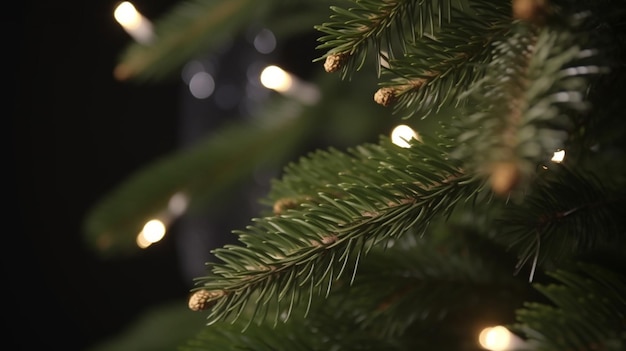 Kerstboomtakken op effen achtergrond