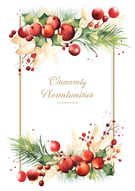 Kerstbrunch aquarel winterrand