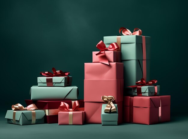 Foto kerstcadeau dozen met cadeaukaart luxe decoraties kerst achtergrond