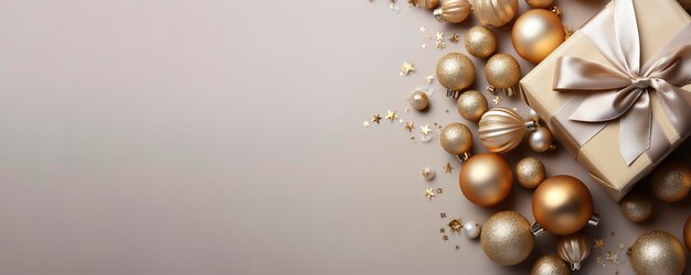 Kerstcadeaus met een gouden en zilveren decoratie gemaakt met generatieve AI