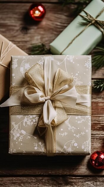 Kerstcadeautjes en cadeautjes in landelijke cottage-stijl verpakt cadeautjes voor Boxing Day Kerstmis Valentijnsdag en feestdagen winkelen verkoop schoonheid doos bezorging idee