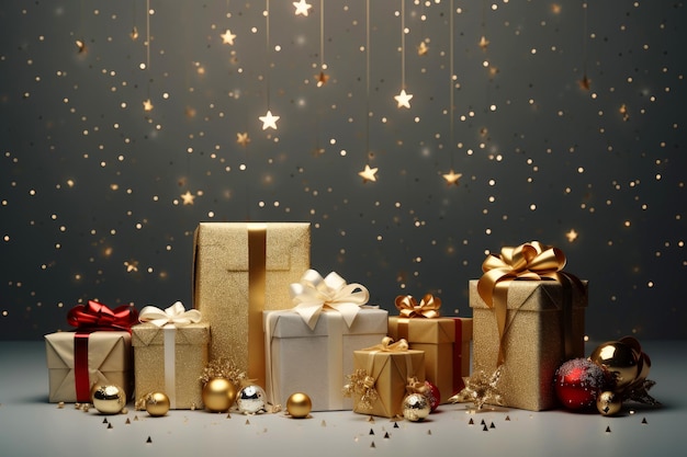 Kerstcadeautjes met diamanten Prettige Kerstdagen en Gelukkig Nieuwjaar concept