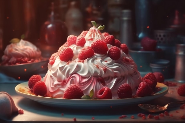 Kerstcake met aardbeien Generatieve AI