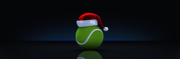 Kerstconcept. Tennisbal. 3D-weergave