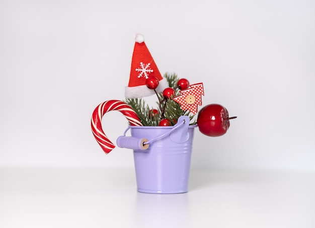 Kerstdecoratie collectie decoratie-elementen voor uitnodiging geïsoleerd op een witte achtergrond