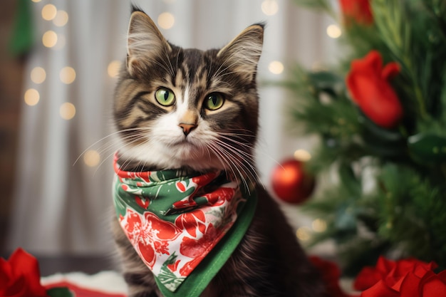 Kerstdier schattigheid harige vrienden in feestelijke geest