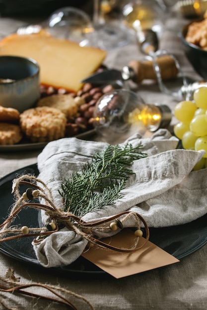 Kerstdiner gedekte tafel