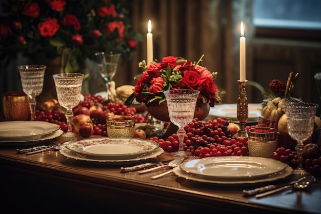 Kerstdinertafel.