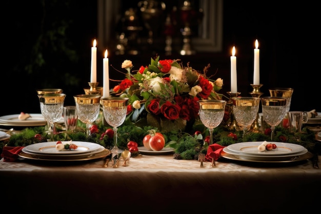 Kerstdinertafel.