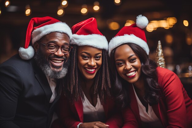 Kerstfeest mensen van verschillende nationaliteiten tonen gelukkige uitdrukkingen generatieve ai