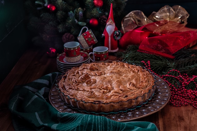 Foto kerstfeest met zelfgemaakte cake