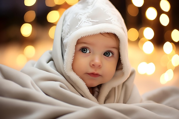 Kerstfoto's van baby's.