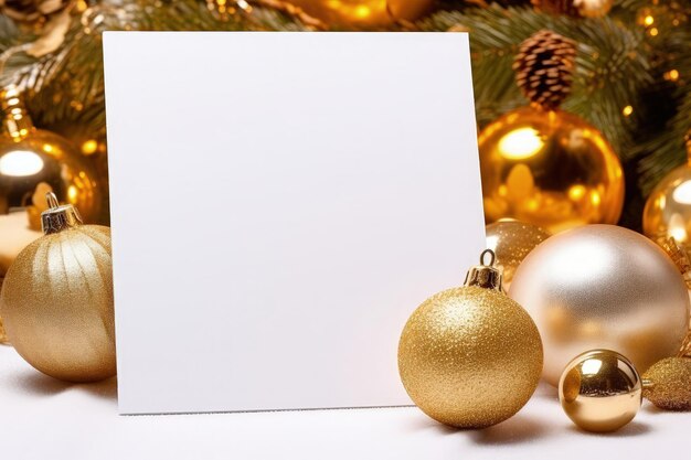 Kerstkaart met ruimte om te schrijven Kerstdecor digitale afbeelding Generatieve AI