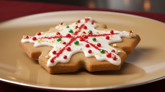 Kerstkoekje Met kerst achtergrond AI generatief