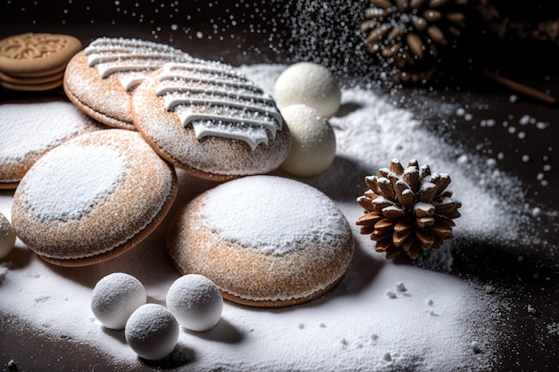 Kerstkoekjes met een suikerlaagje die zweven