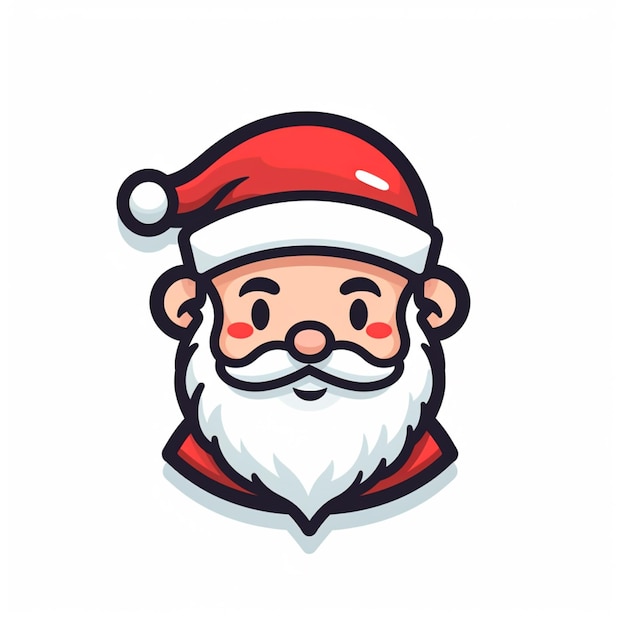 Kerstman gezicht met baard en rode cape generatieve ai