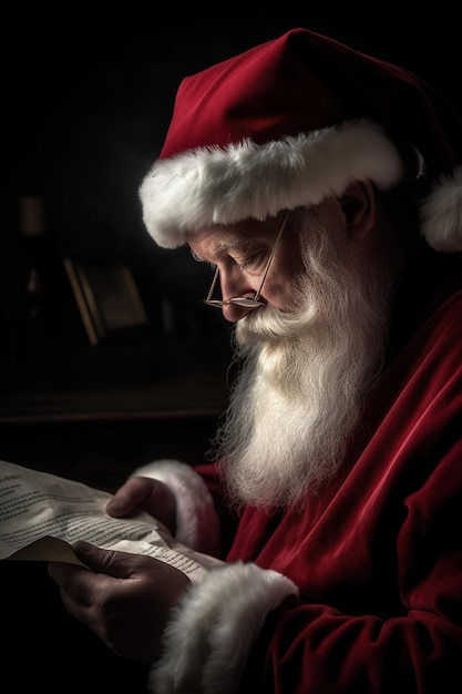 Kerstman Kerstbrieven lezen Kerstmagie verspreiden Geen echte persoon Generatieve Ai