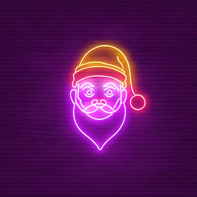Foto kerstman kerstmis seizoensgebonden icoon retro neon bord helder elektrisch licht bord