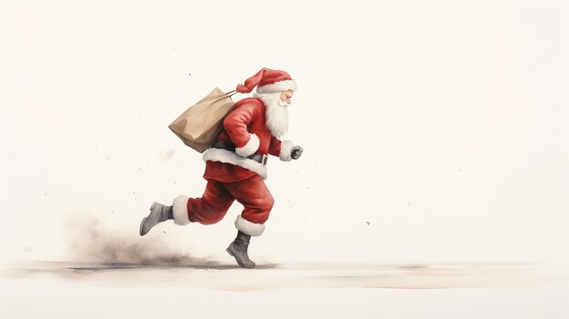 Foto kerstman met een tas vol geschenken illustratie