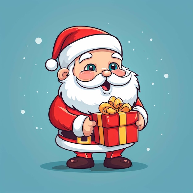 Kerstman met geschenken vectorillustratie Kerstman cartoon geïsoleerd op een witte achtergrond
