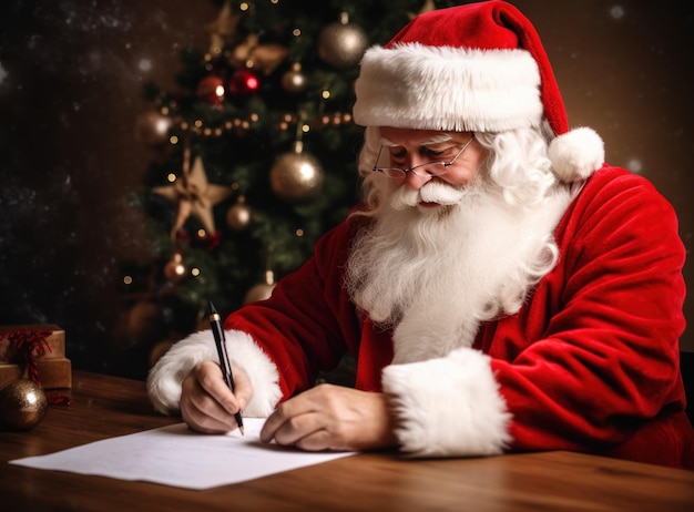 Kerstman met letters Illustratie AI GenerativexA