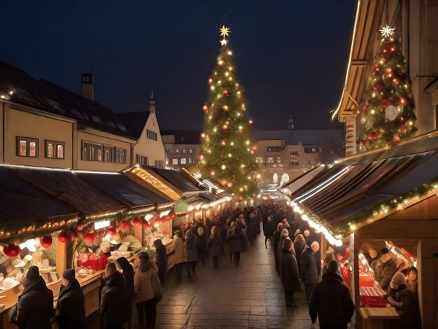 Foto kerstmarkt in de stad