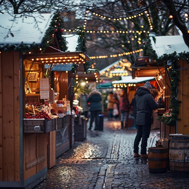 Foto kerstmarkt in göteborg scene met man