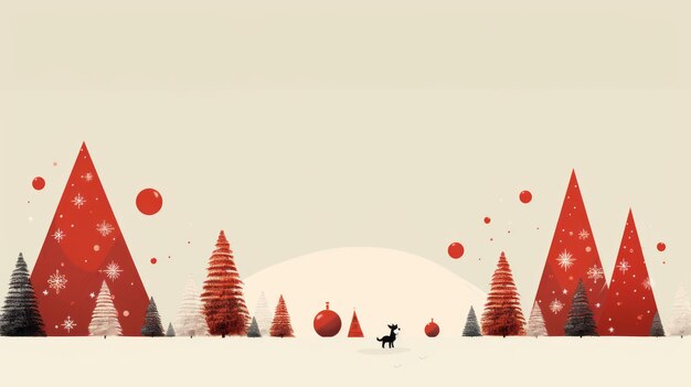Kerstminimalisme Kerstillustratie in een minimalistische stijl