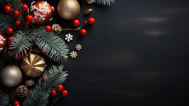Kerstmis donkere achtergrond met Kerstmisdecoratie