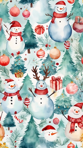 Kerstmis en Gelukkig Nieuwjaar naadloos patroon met kerstspeelgoed en geschenken