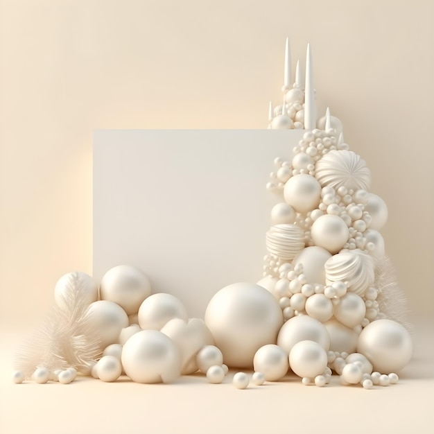 Kerstmis en Nieuwjaar achtergrond 3D-rendering 3D-afbeelding