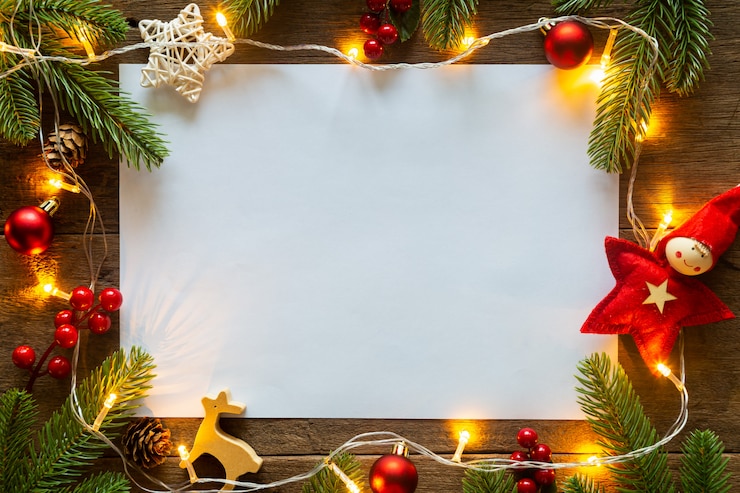 Foto kerstmis en nieuwjaar achtergrond ingericht