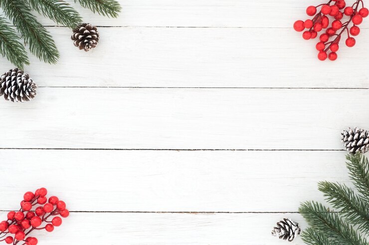 Foto kerstmis en nieuwjaar achtergrond met dennentakken