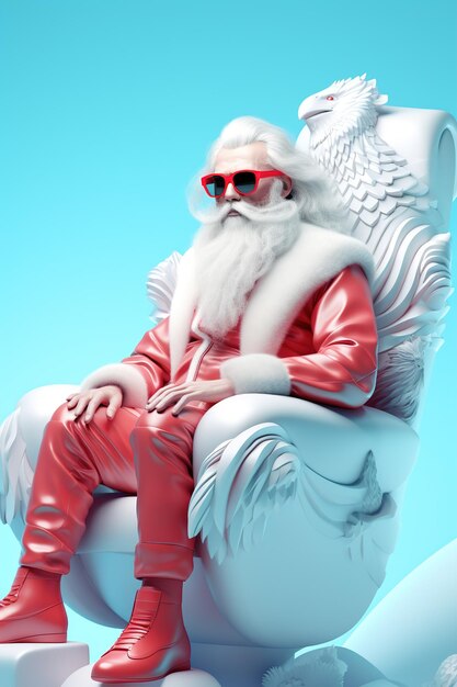 Kerstmis en Nieuwjaar concept Portret van de goede oude Santa Claus Generative Ai