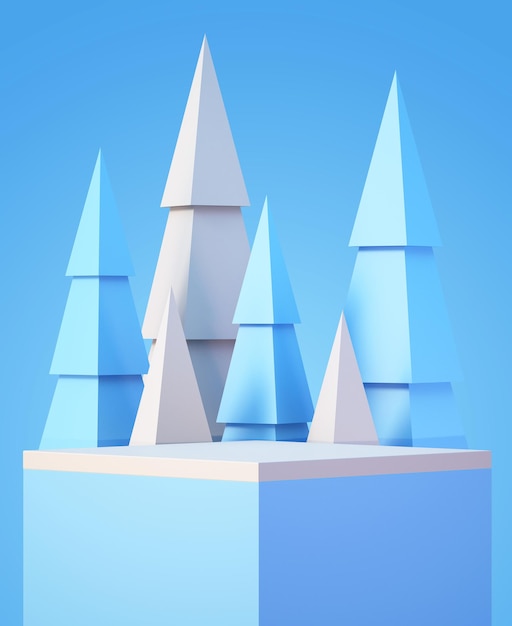 Kerstmis en nieuwjaar product podium mockup display achtergrond met kerstboom