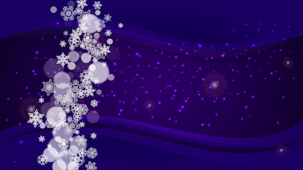 Kerstmis en Nieuwjaar ultra violet sneeuwvlokken