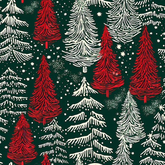 Kerstmis is hier. Diverse patronen van bomen.