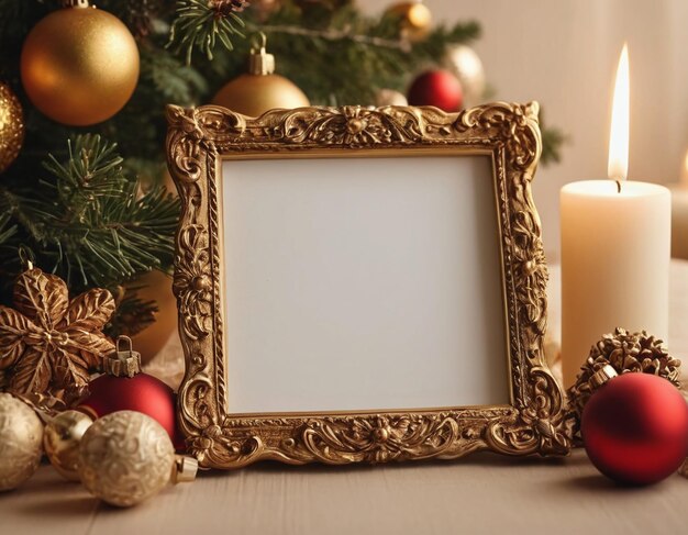 Kerstmis lege frame mockup sjabloon