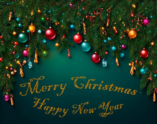Kerstmis Nieuwjaar Greeting card mooie achtergrond kerstboom decoraties