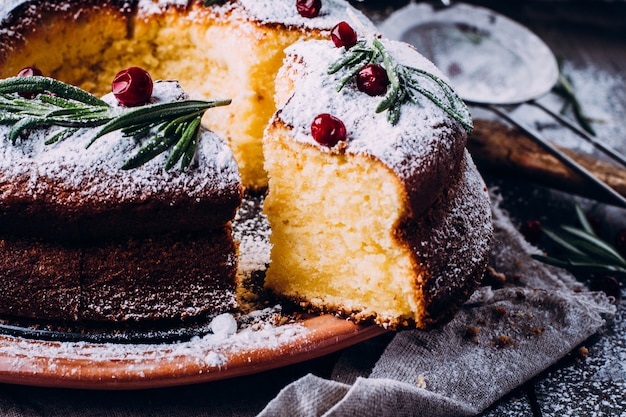 Kerstmis of nieuwjaar citruscake