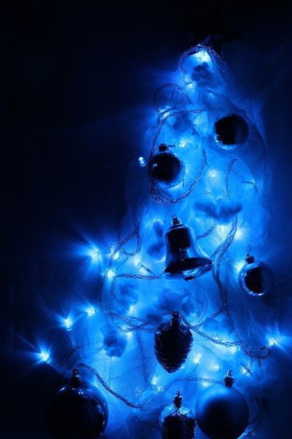 Kerstmis ornament blauw licht